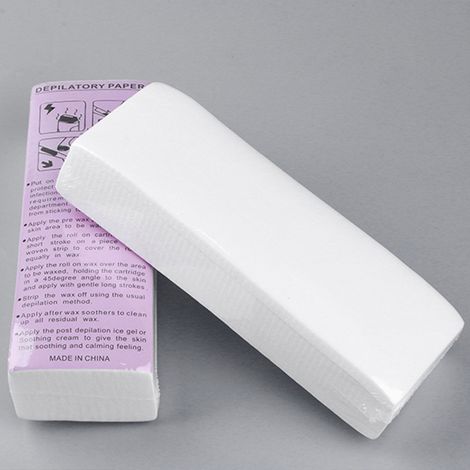 Nouvelles feuilles de cire épaisses jetables pour l'épilation, 100 feuilles, tissu non tissé, stock important disponible, blanc, 100 feuilles.