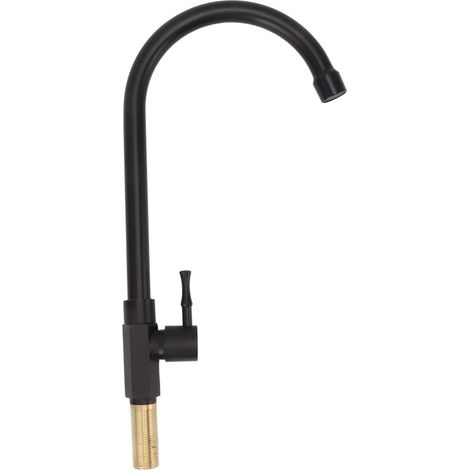 Robinet Évier Cuisine Vintage Cuivre Noir Poignée Unique Eau Chaude Froide (1/5)