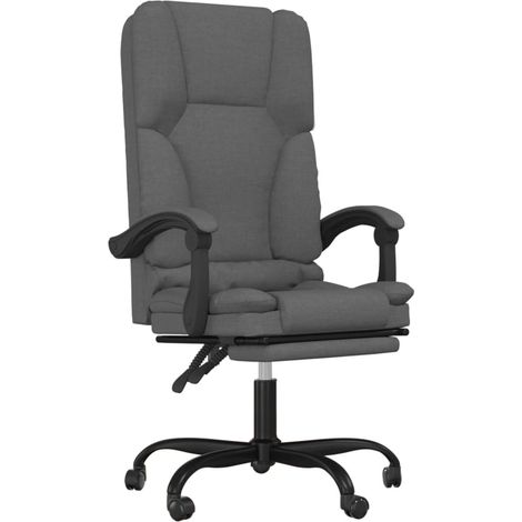 Maison Exclusive - Sedia da Ufficio Massaggio Reclinabile Grigio Scuro in Tessuto