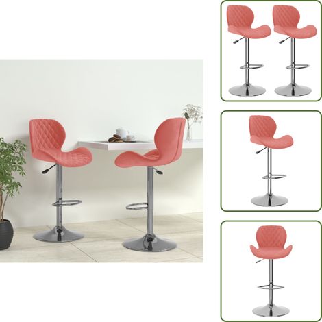 Tabourets de bar lot de 2 rose velours - Tabouret De Bar - Tabourets De Bar - Chaise De Comptoir - Chaises De Comptoir (1/5)