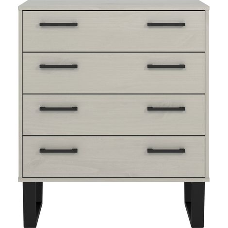 4 Drawer Chest of Drawers Grey Wax Finish (1/3)