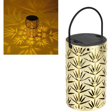 Lampe de cheminée, projecteur de feuilles LED portable, lampe décorative transparente à effet de vent, lampe décorative pour maison et terrasse, dorée (1/5)