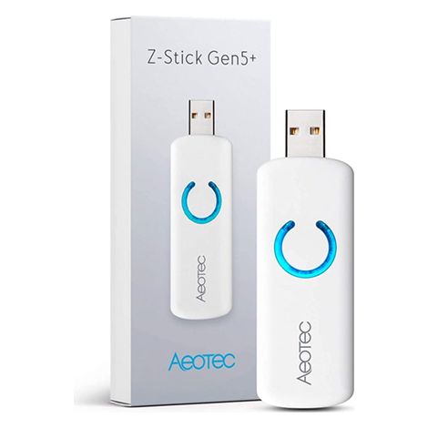 Aeotec Z-Stick - Adattatore USB con batteria Gen5+, Z-Wave Plus aeotec Gen5+ Z-Stick - Adattatore USB con batteria Bianco