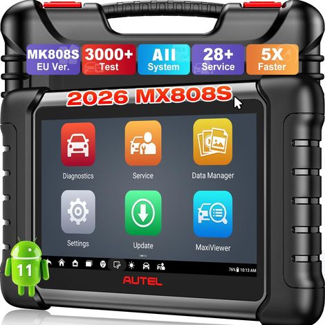MaxiCheck MX808S, 2026 Bidirezionale come MK900BT MK808BT PRO, 4G+64G 2.4G e 5G Wi-Fi, 28+ Servizi, OS11, 10 volte più veloce, tutti i sistemi, nuova versione del MaxiCOM MK808S, funzioni come MK900 M (1/5)