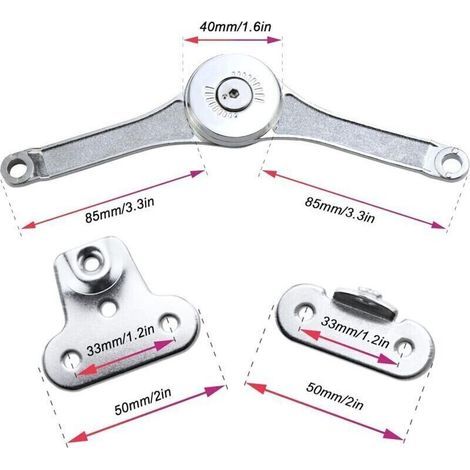 Charnières de Support Réglables pour Meubles et Armoires – Système d’Ascenseur pour Couvercle, Lot de 2 (1/5)