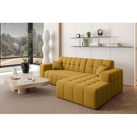 Ecksofa L-förmiges Nimes-Eckmöbel links/rechts Gelb Rechts (1/5)