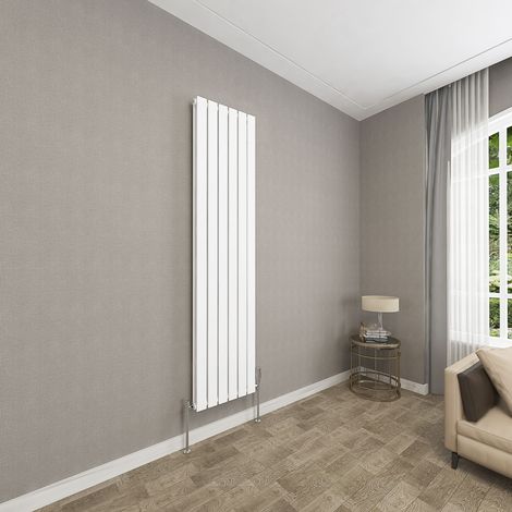 1800x408mm White Double Flat Panel Radiator Vertical Modern Central Heating Radiators (1/5)