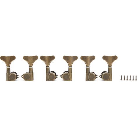 6-teiliges Set Fishtail-Stimmwirbel für E-Bass, versiegelt, 3 links + 3 rechts, Instrumentenzubehör (1/5)