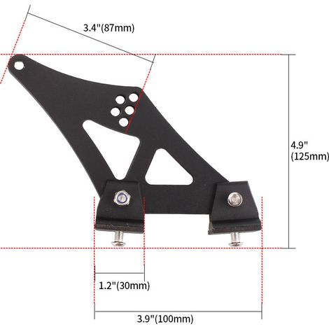 Car modification accessories aluminum alloy rear wing mounting bracket drilling rear wing mounting feet 5 inch 7 inch 10 inch - -5 inch (1/4)