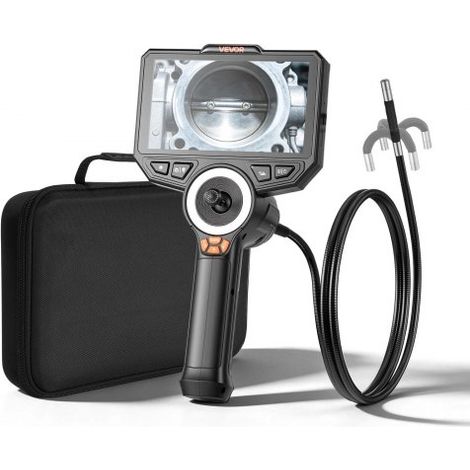 Drehbare Endoskopkamera mit Licht, Inspektionskamera mit 360° beweglichem Kopf, IP67 Wasserdichte Rohrkamera mit 6 Zoll Display 1,5 m Kabel 7000 mAh Akku, 8 mm Boreskopkamera für Auto Haus (1/5)