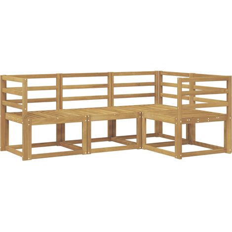 Conjunto de sofás de exterior 4 pcs Blanco vidaXL (1/5)