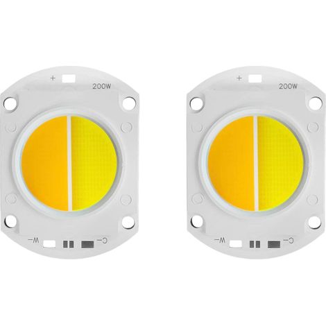 10 Pièces 200 W Double Couleur Haute Puissance LED COB Puce 3200 K 6500 K pour Projecteur Extérieur Lampe de Projecteur (1/5)