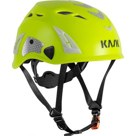 Casque de protection haute visibilité Superplasma AQ HI VIZ – Norme EPI EN 397, EN 12492 – Tissu technique à séchage rapide – Coque polypropylène – Kask