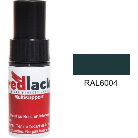 Flacone per ritocchi con pennello 9ml – RAL 6004 – Blu verde – lucido – multisupporto – Redlack