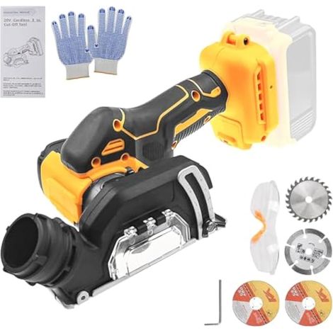 Meuleuse d'angle sans fil compatible avec Dewalt 20 V batterie, outil de coupe sans fil 20 000 tr/min, moteur brossé avec 4 lames de 7,6 cm pour coupe du bois, du plastique, du métal (1/5)