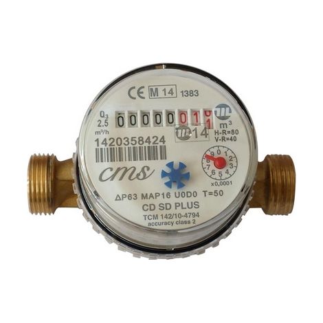 CONTATORE PER ACQUA CALDA SUPER DRY ASCIUTTO CMS- 1/2- CMS- pezzi 1