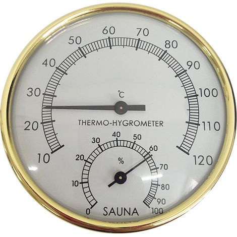 Thermo-Hygrometer, Temperatur-Feuchtigkeits-Hygrometer für die Küche, digitales LCD-Raumthermometer, Hygrometer-Thermometer für Räume, Sauna-Hygrometer, Metallzifferblatt-Thermometer
