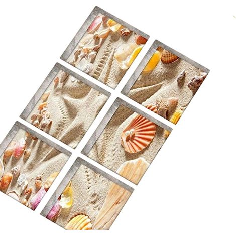 Adhésif Antidérapant Pour Baignoire - Carrelage Autocollant 3D Carré - Pour Baignoire Douche Piscine - 6 Pièces 15 x 15 cm (1/5)