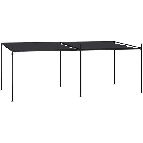 vidaXL Cenador con techo retráctil gris antracita 600x300x233 cm (1/5)