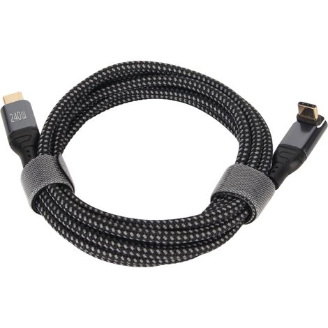 Câble de données USB-C vers USB-C, charge rapide PD3.1 240 W, pour téléphones, tablettes et ordinateurs portables (200 cm). (1/5)