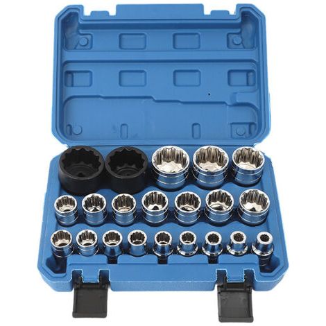 Douille Torx dentelée à 12 pans, outil à cliquet, douille de 0,315 à 1,417 pouce, jeu de 21 douilles Torx à 12 pans (1/2)