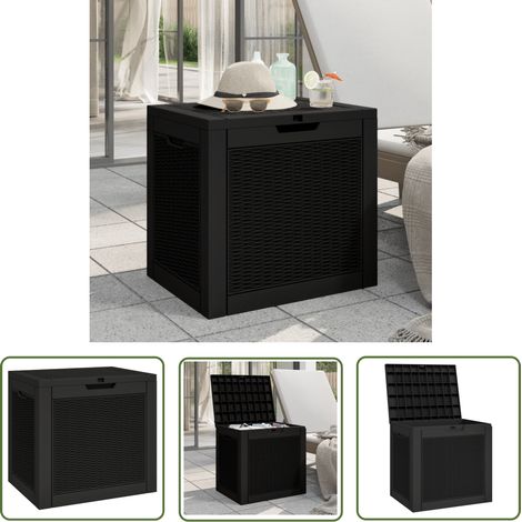 The Living Store Boîte de stockage de jardin noir 55,5x43x53 cm polypropylène - Coffre De Jardin - Rangement Extérieur - Boîte De Rangement - Meuble De Jardin - Boîte De Rangement En Polypropylène (1/5)