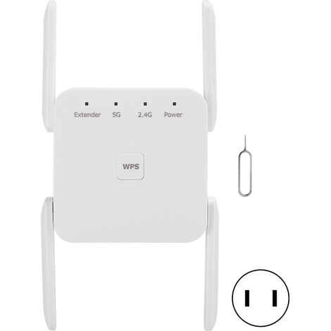 Répéteur WiFi 1200Mbps double fréquence, prise murale avec port réseau, relais sans fil 100-240V, fiche US. (1/5)