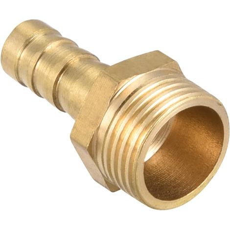 8mm Raccord Cannelé À G3/8 Filet Mâle Tuyau Droit Laiton Or (1/5)