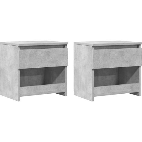 Tables de chevet 2 pcs Gris béton 40x30x39 cm Aggloméré vidaXL