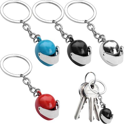 Pote Clé Moto, 4 pièces Pote Cle Moto, Pot e Clef Mo to, P ote Clé Mot o Pesonnalisé, agent, bleu, ouge et noi, idéal comme cadeau pou la Saint-Valentin ou la fête des pèes.