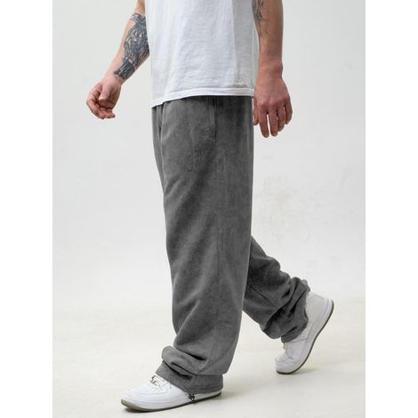 Pantaloni della tuta larghi da uomo Jigga Wear, grigi, taglia S, etichetta scritta L (1/5)