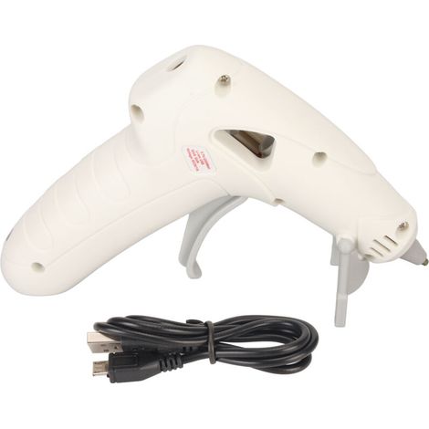 Dispositivo adhesivo termofusible inalámbrico de 10 W con carga USB, mini para niños, blanco-Crezuo