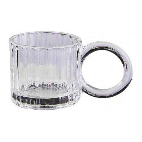 Bicchiere da caffè piccolo scanalato Ecarla con manico, 225 ml, SZK61 (1/5)