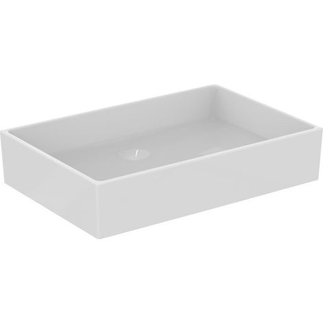 Lavabo sobre encimera EXTRA 600x400x125mm blanco sin orificio para grifería, sin rebosadero IDEAL STANDARD