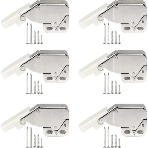pezzi Serratura a molla per mobili, Mini chiavistelli a sfioramento, Chiavistelli a molla, Mini chiavistello, Fermi a scatto, Premere per aprire e chiudere, con viti di montaggio, per mobili da cucina