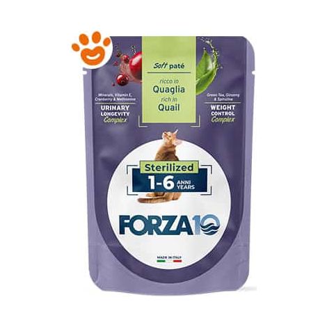 Forza10 Cat Botanicat Adult 1-6 Anni Quaglia in Patè Sterilizzato - Bustina 80 Gr -