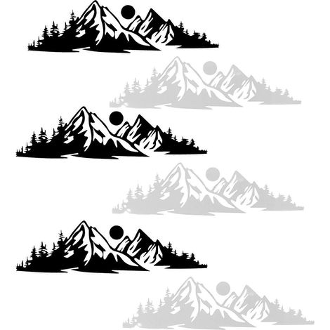 Autocollants de montagne pour carrosserie de voiture, 6 pièces de couleurs assorties en PVC (1/5)