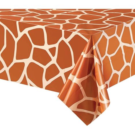 Nappe en plastique motif girafe 137x274 cm pour fête safari