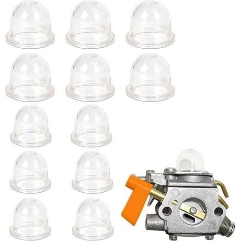 12 Pices Carburateur Amorce Pompe Ampoule 19 mm et 22 mm Poire Pompe Amorcage Accessoires de Carburateur pour Debroussailleuse Trononneuse Souffleur Tondeuse (1/4)