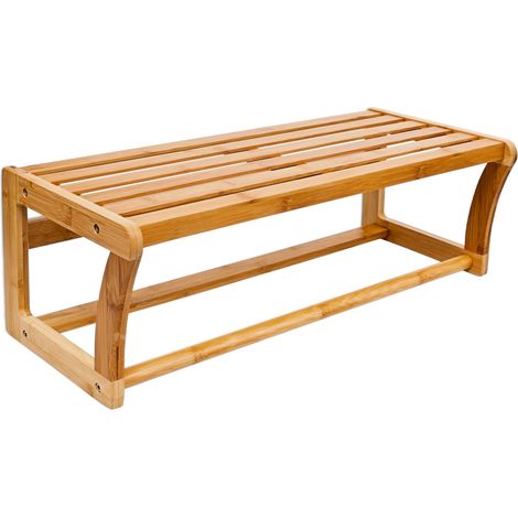 Estante toallero de pared práctico para baño 60 x 25 x 15 cm de bambú natural 130003091 (1/3)