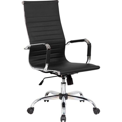 Home Heavenly® - Silla escritorio ergonómica ANDY, silla oficina giratoria con respaldo alto. 115x60x66 cm. Negro (1/5)