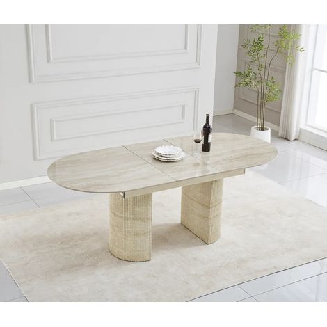 Table extensible SAHARA effet travertin 160/200x90 cm (1/5)