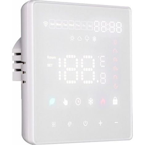 Termostato WIFI Touch Protocollo WIFI 2.4G TUYA, Smart Life Quadrata Compatibile Con Scatola 502 Riscaldamento Caldaia a Gas Riscaldamento Pavimento Con Acqua Bianco 3A 100-250V IP20