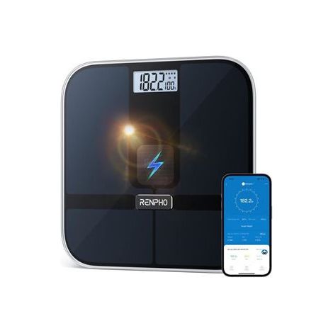 Renpho Scale Elis Solar 2 Smart WLAN Bluetooth black Schwarz PEU-R-A020-BK PEURA020BK (PEU-R-A020-BK)