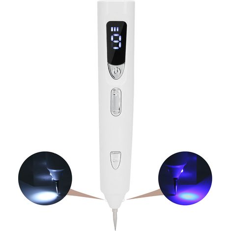 Correcteur de grains de beauté 9 vitesses, stylo anti-taches et verrues pour visage, éliminateur de points noirs, argent (1/5)