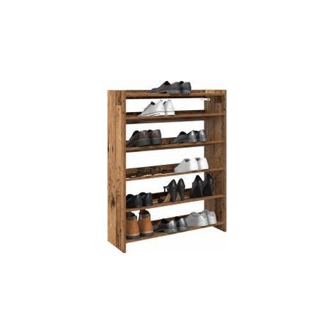 Étagère à chaussures vieux bois 80x25x100 bois d'ingénierie (1/5)