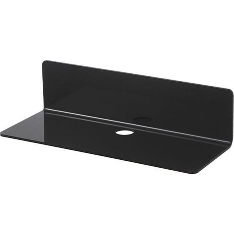 Etagere Murale Noir Lot de 2, Agrandissez Facilement l'espace Mural - 22,9cm Etagere sans percer en Acrylique pour Chambre, Salle de Bains, Cuisine, Salon, Bureau (1/4)