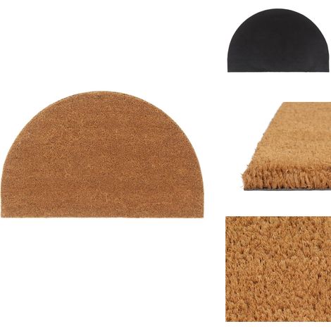 Tapis de porte naturel demi-rond 50x80cm fibre de coco touffeté - Tapis D'entrée - Paillasson - Fibre De Coco - Antidérapant - Résistant (1/5)