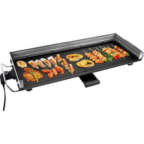 Plancha Électrique XXL 2400W-Grill électrique avec pare-éclaboussures en acier inoxydable (1/5)