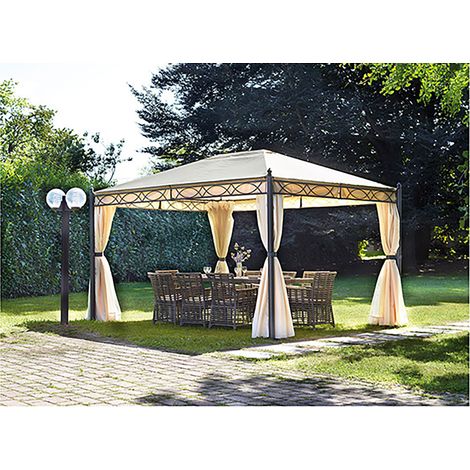 Gazebo da Giardino in Ferro 3X4m Vorghini Iron Sabbia (1/2)